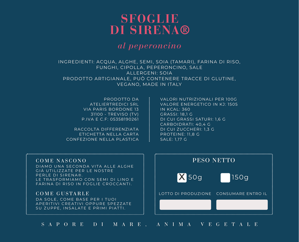 Sfoglie di Sirena al peperoncino | 50 G