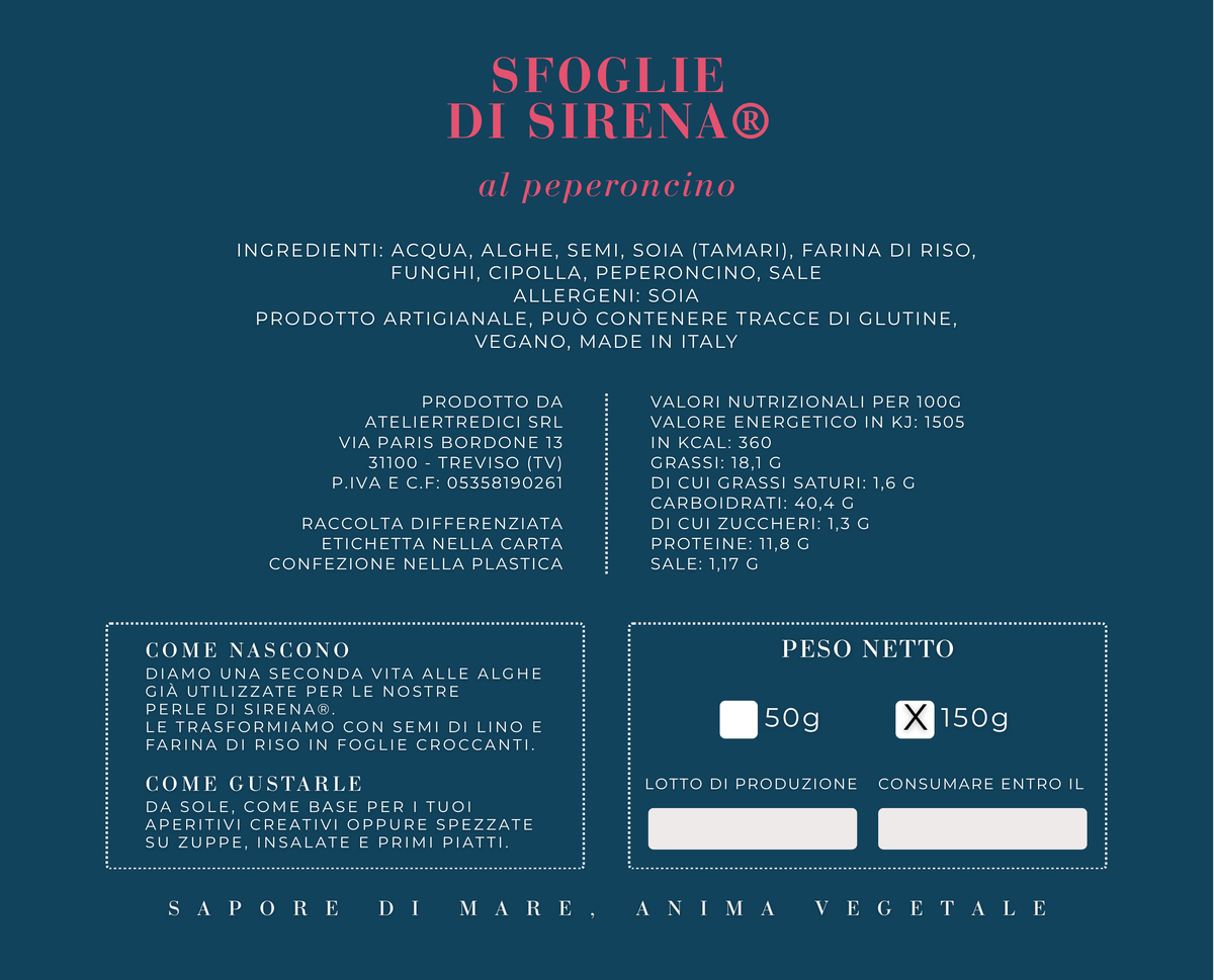Sfoglie di Sirena al peperoncino | 150 G